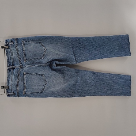 H&M Conscious Denim Jeans size 10 Distressed Blue Stretch Raw Hem - Picture 6 of 8